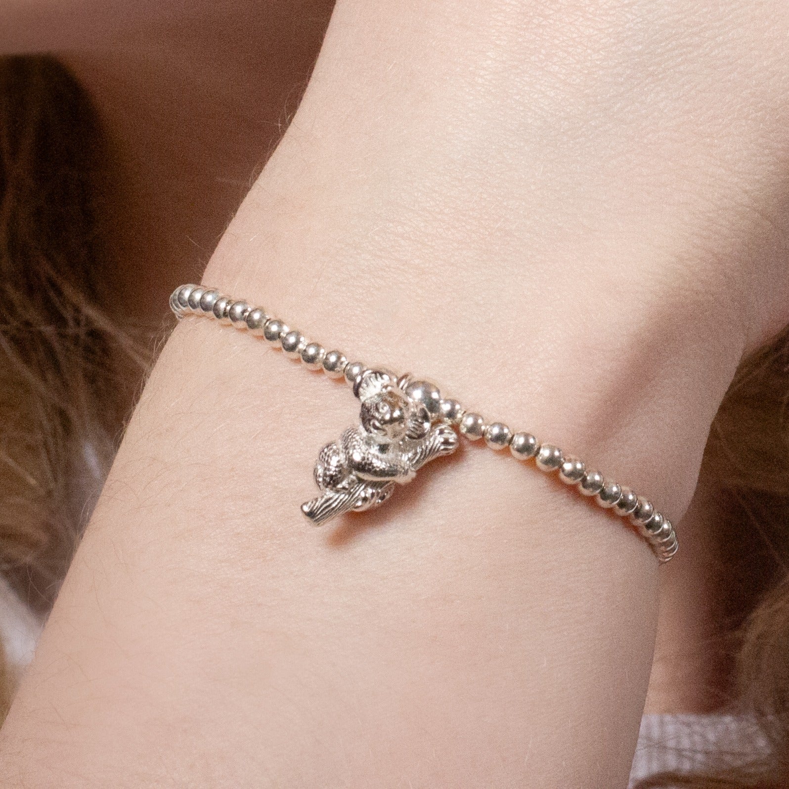 Koala Silver Ball Bead Bracelet - Personalised - MYLEE London