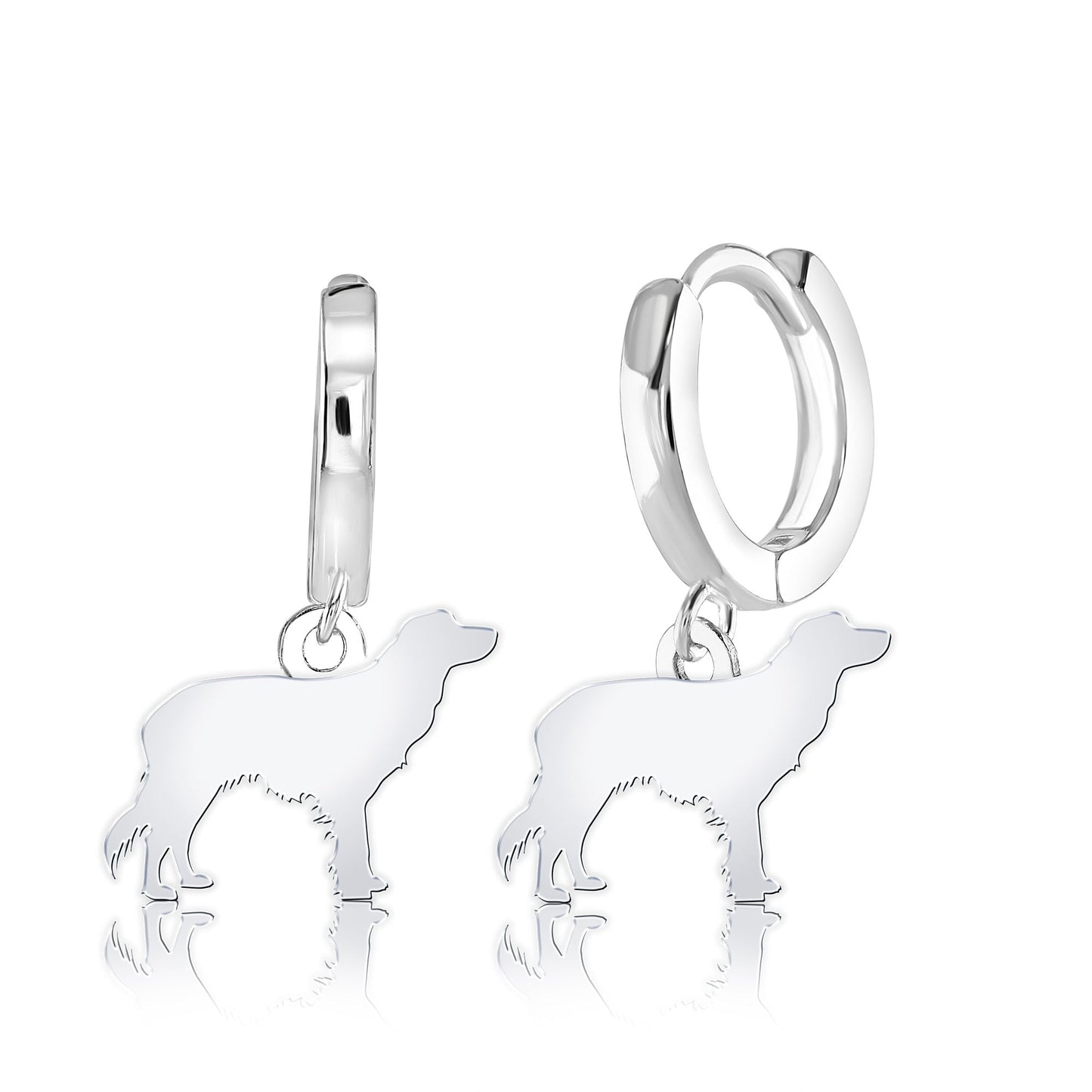 Kooikerhondje Silhouette Silver Earrings - MYLEE London