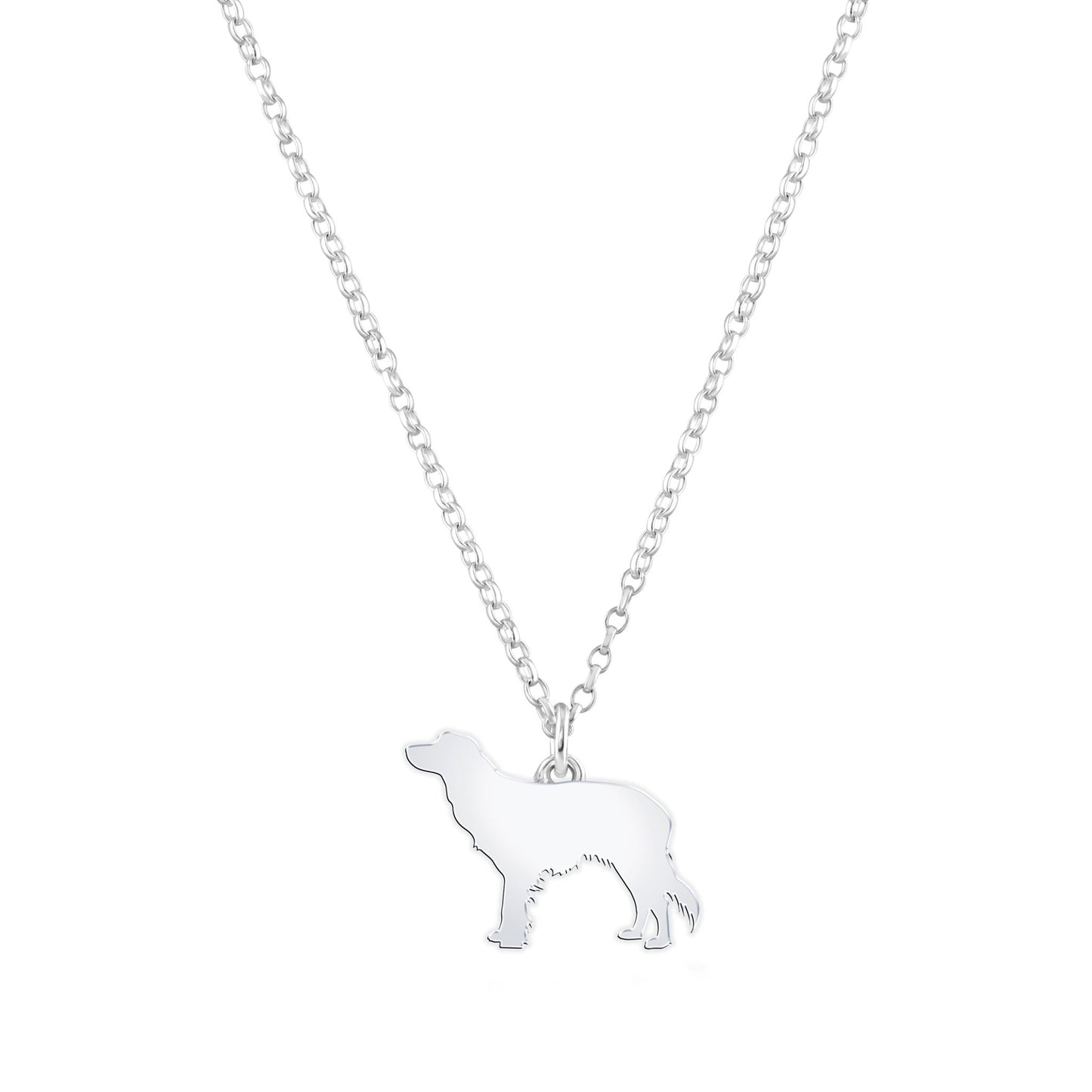 Kooikerhondje Silhouette Silver Necklace - Personalised - MYLEE London