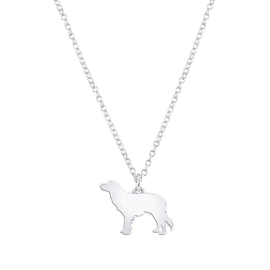 Kooikerhondje Silhouette Silver Necklace - Personalised - MYLEE London