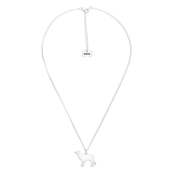 Kooikerhondje Silhouette Silver Necklace - Personalised - MYLEE London