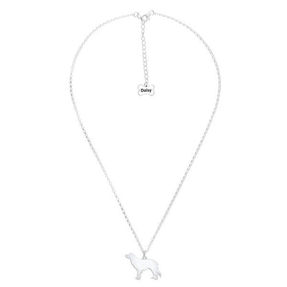 Kooikerhondje Silhouette Silver Necklace - Personalised - MYLEE London