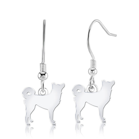 Korean Jindo Dog Silhouette Silver Earrings - MYLEE London