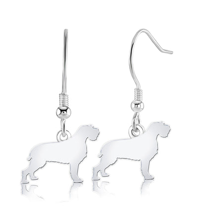 Korthals Griffon Silhouette Silver Earrings - MYLEE London