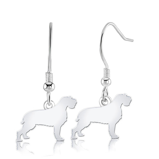 Korthals Griffon Silhouette Silver Earrings - MYLEE London