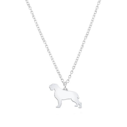 Korthals Griffon Silhouette Silver Necklace - Personalised - MYLEE London