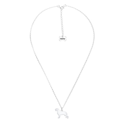 Korthals Griffon Silhouette Silver Necklace - Personalised - MYLEE London