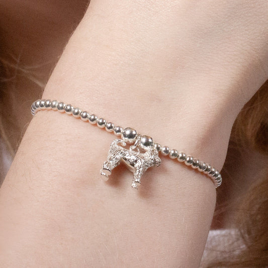 Labradoodle Silver Ball Bead Bracelet - Personalised - MYLEE London