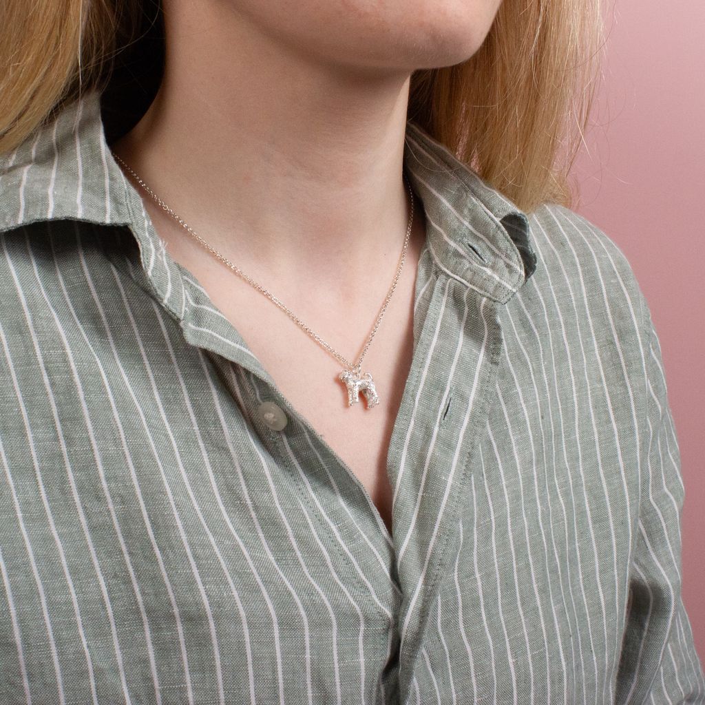 Labradoodle Silver Necklace - Personalised - MYLEE London