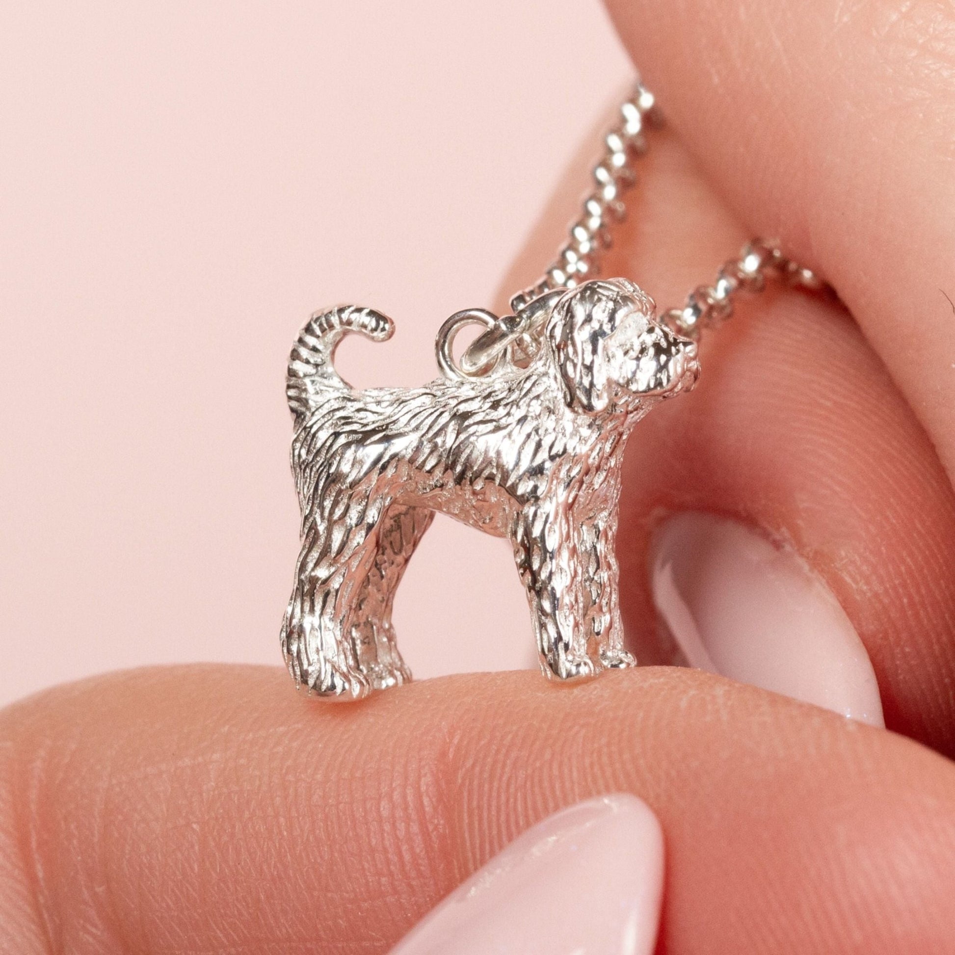 Labradoodle Silver Necklace - Personalised - MYLEE London