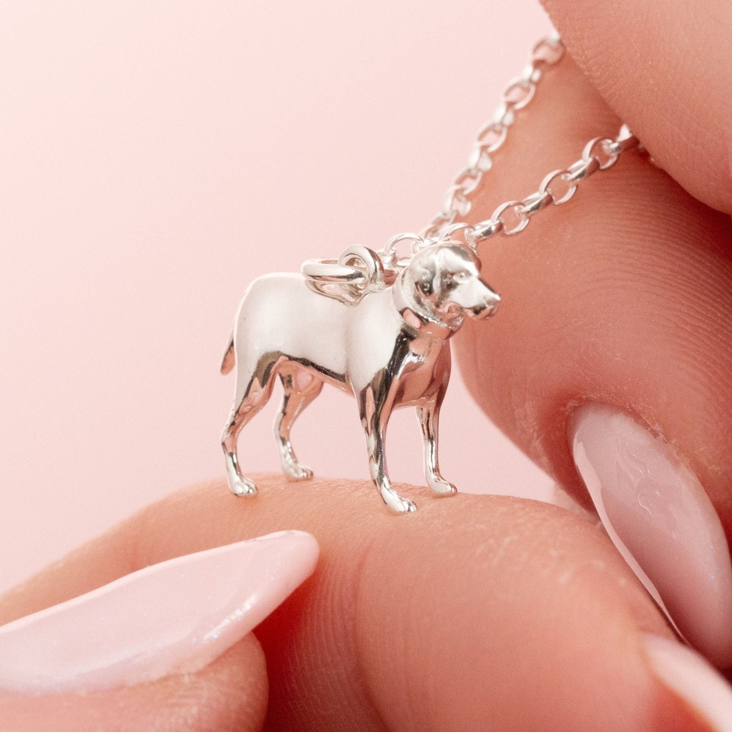 Labrador Silver Necklace - Personalised - MYLEE London