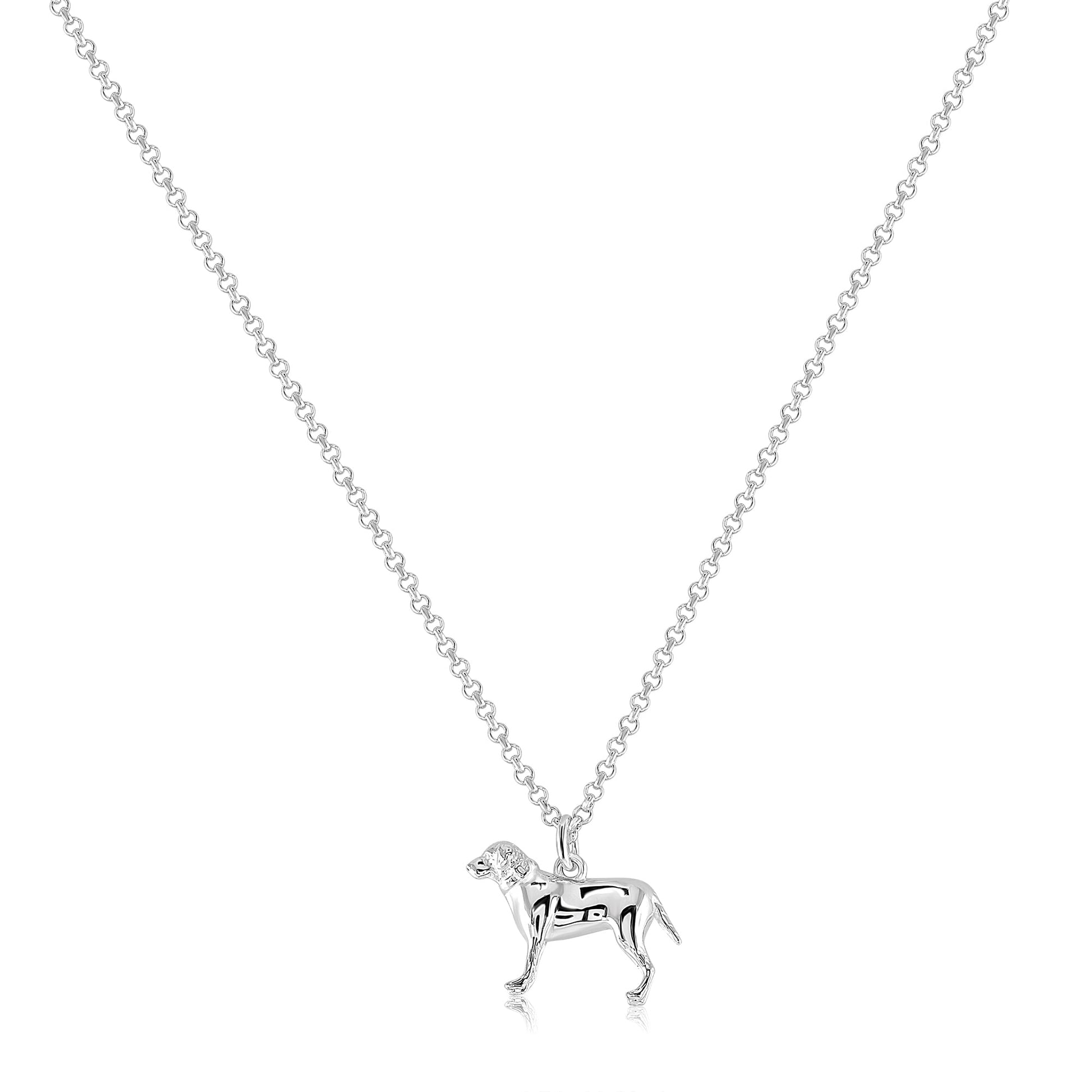 Labrador Silver Necklace - Personalised - MYLEE London