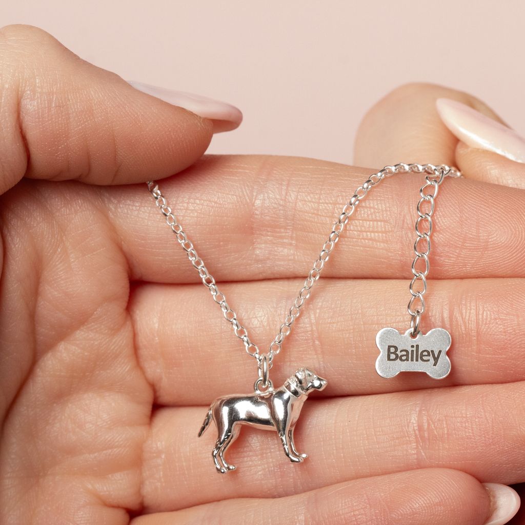 Labrador Silver Necklace - Personalised - MYLEE London