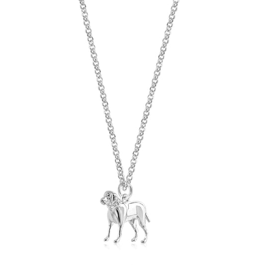 Labrador Silver Necklace - Personalised - MYLEE London