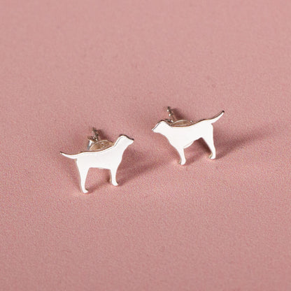Labrador Silver Stud Earrings - MYLEE London