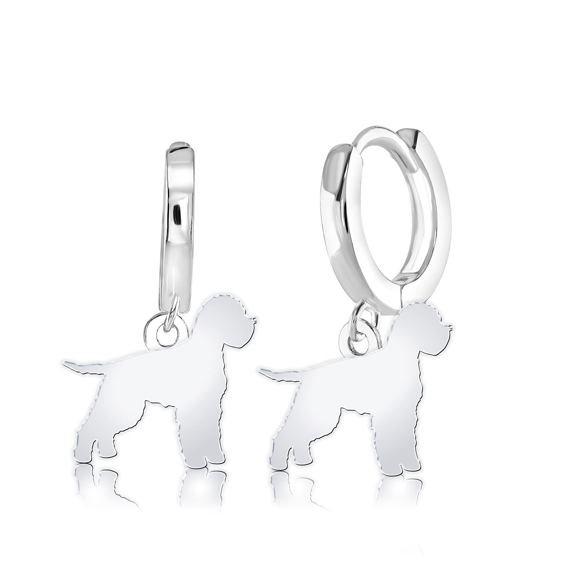 Lagotto Romagnolo Silhouette Silver Earrings - MYLEE London
