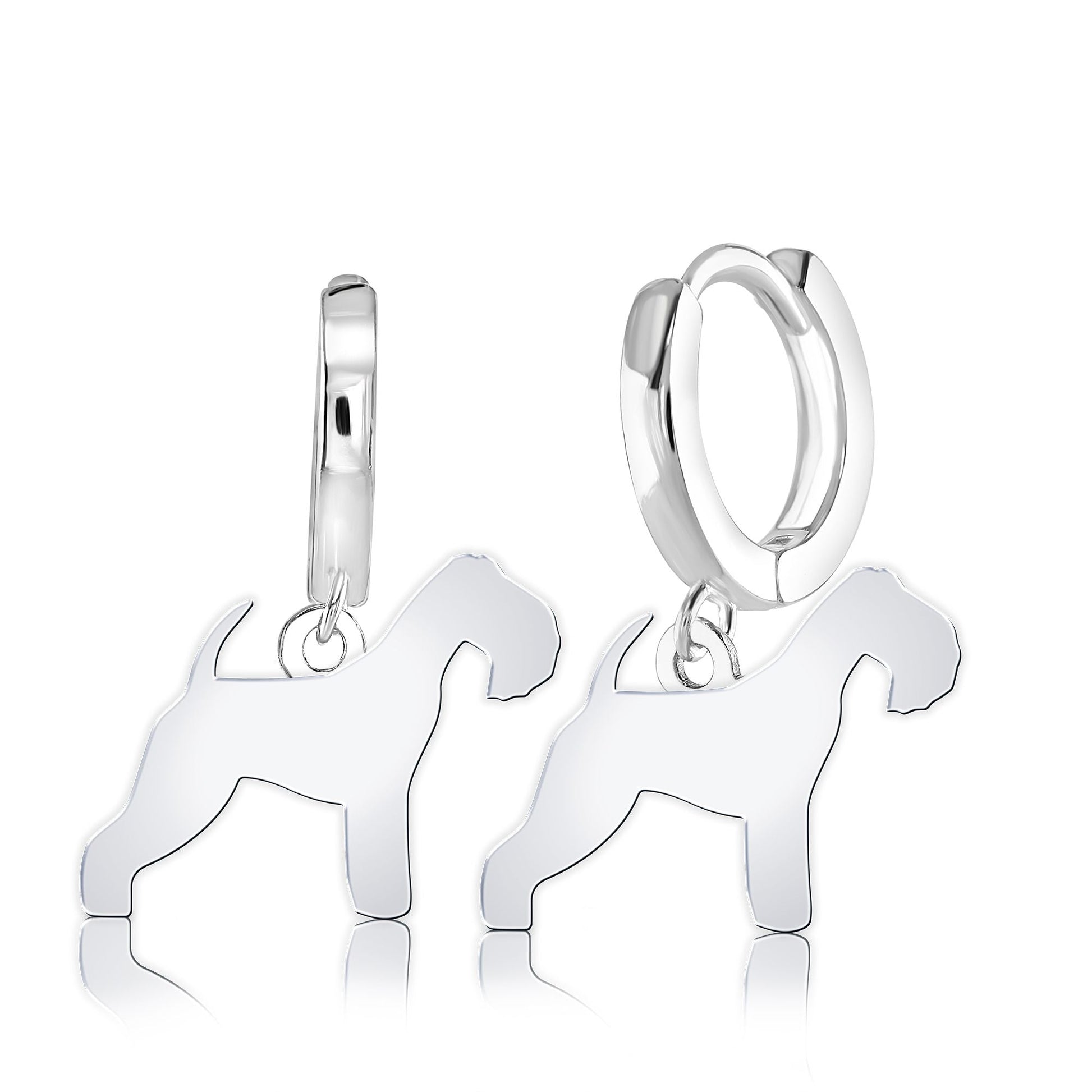 Lakeland Terrier Silhouette Silver Earrings - MYLEE London