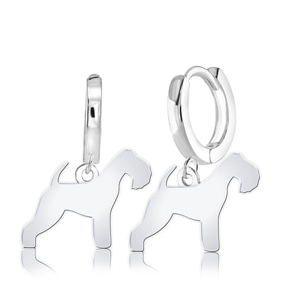 Lakeland Terrier Silhouette Silver Earrings - MYLEE London
