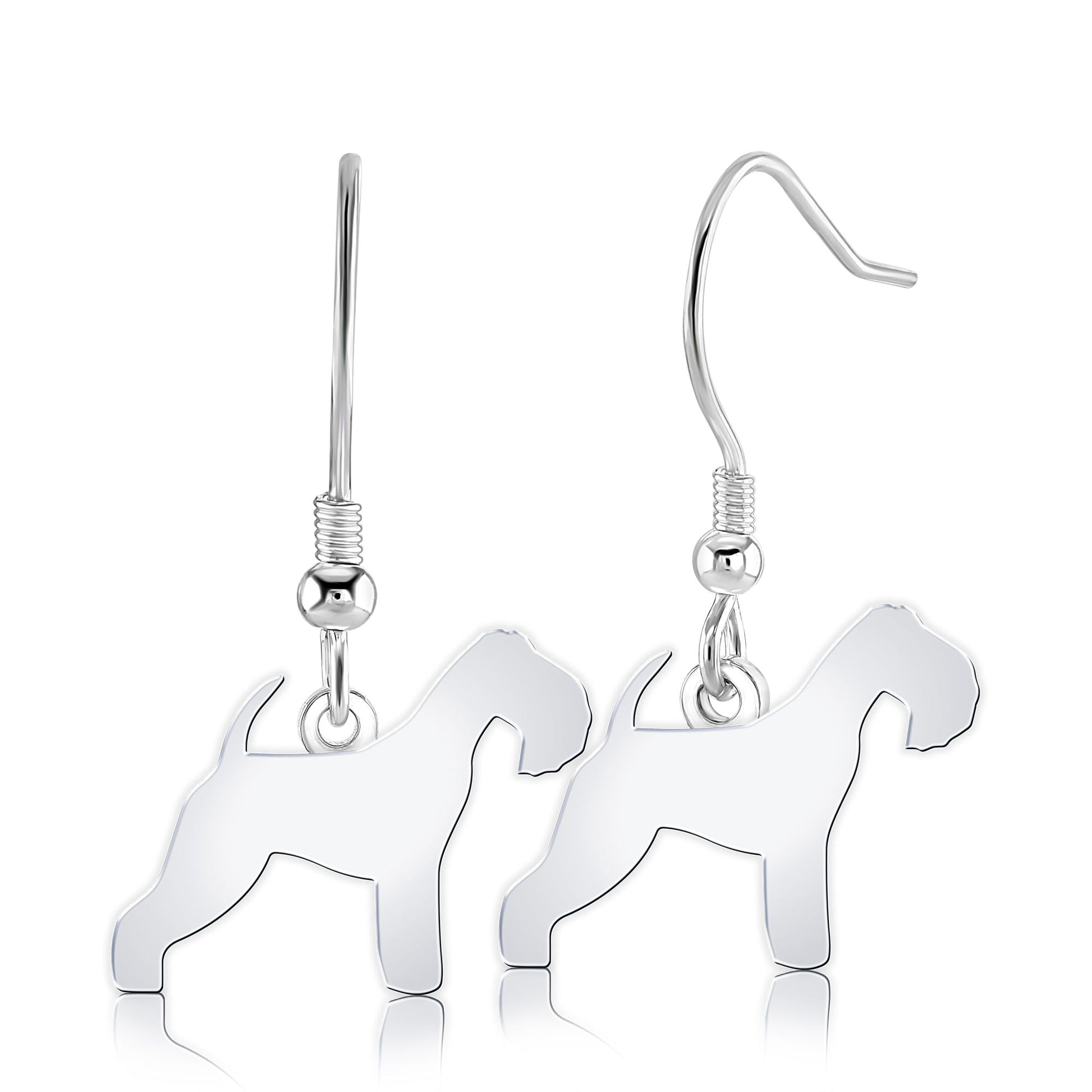 Lakeland Terrier Silhouette Silver Earrings - MYLEE London