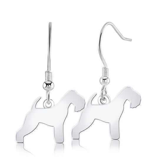 Lakeland Terrier Silhouette Silver Earrings - MYLEE London
