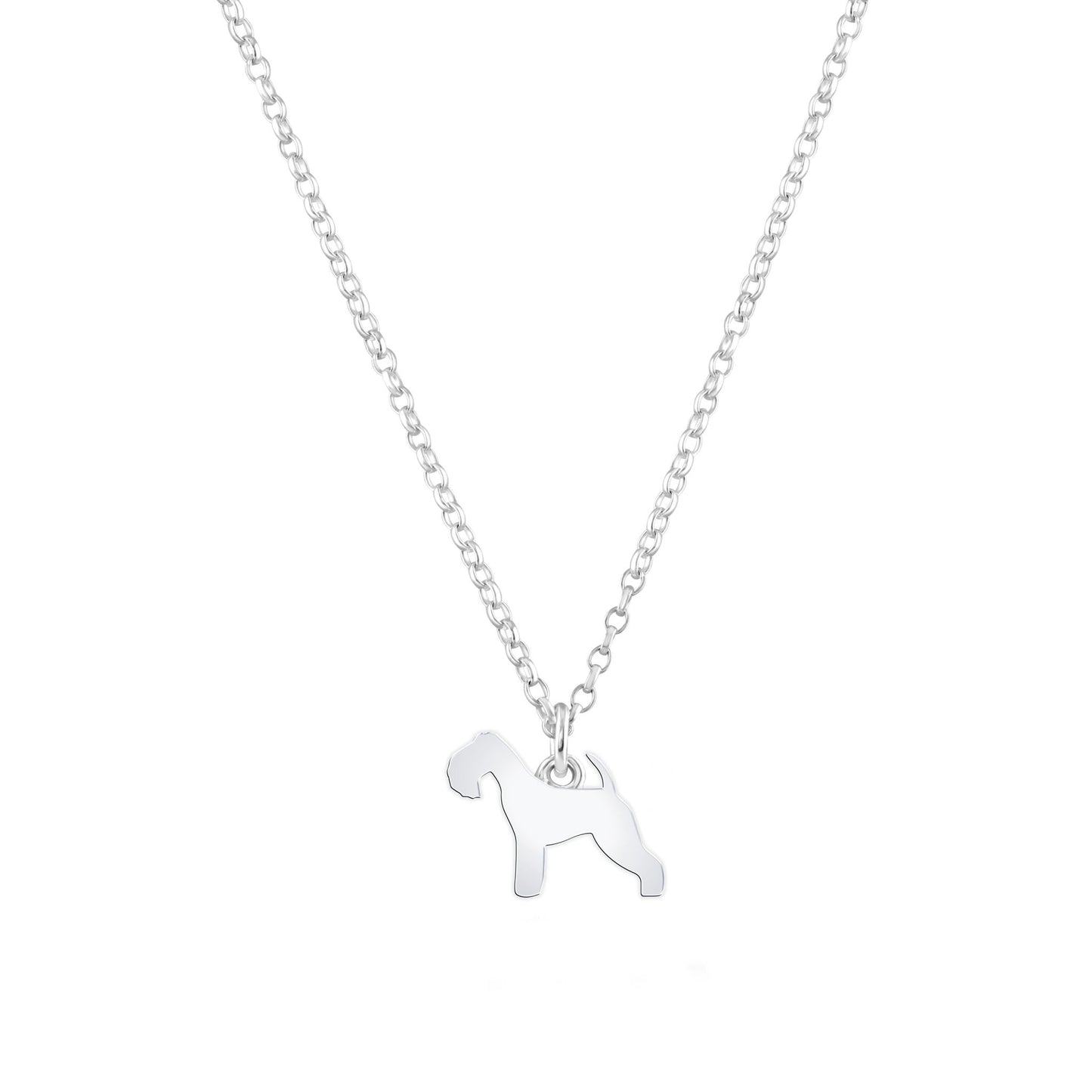 Lakeland Terrier Silhouette Silver Necklace - Personalised - MYLEE London
