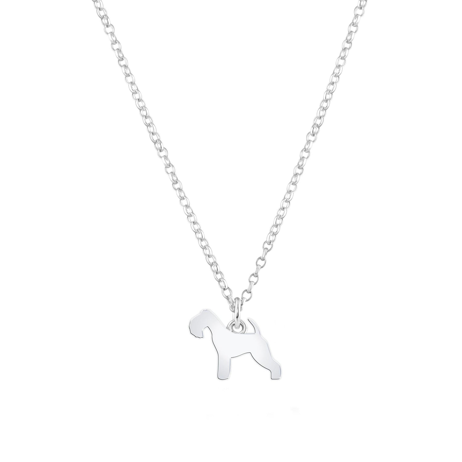 Lakeland Terrier Silhouette Silver Necklace - Personalised - MYLEE London