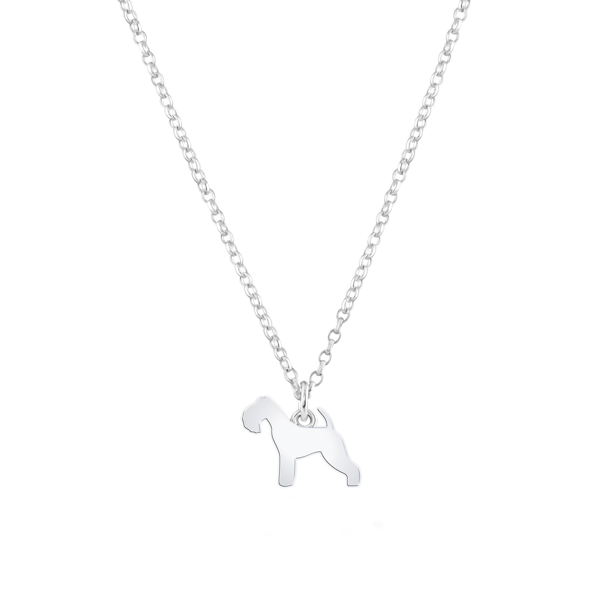 Lakeland Terrier Silhouette Silver Necklace - Personalised - MYLEE London