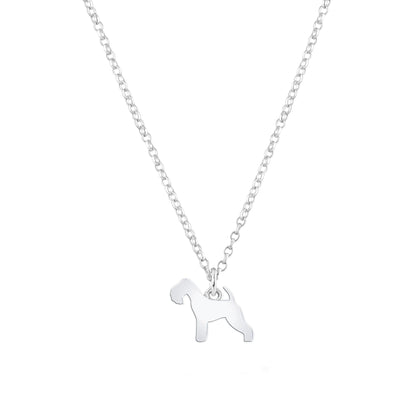 Lakeland Terrier Silhouette Silver Necklace - Personalised - MYLEE London