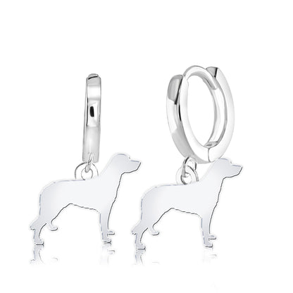 Large Munsterlander Silhouette Silver Earrings - MYLEE London
