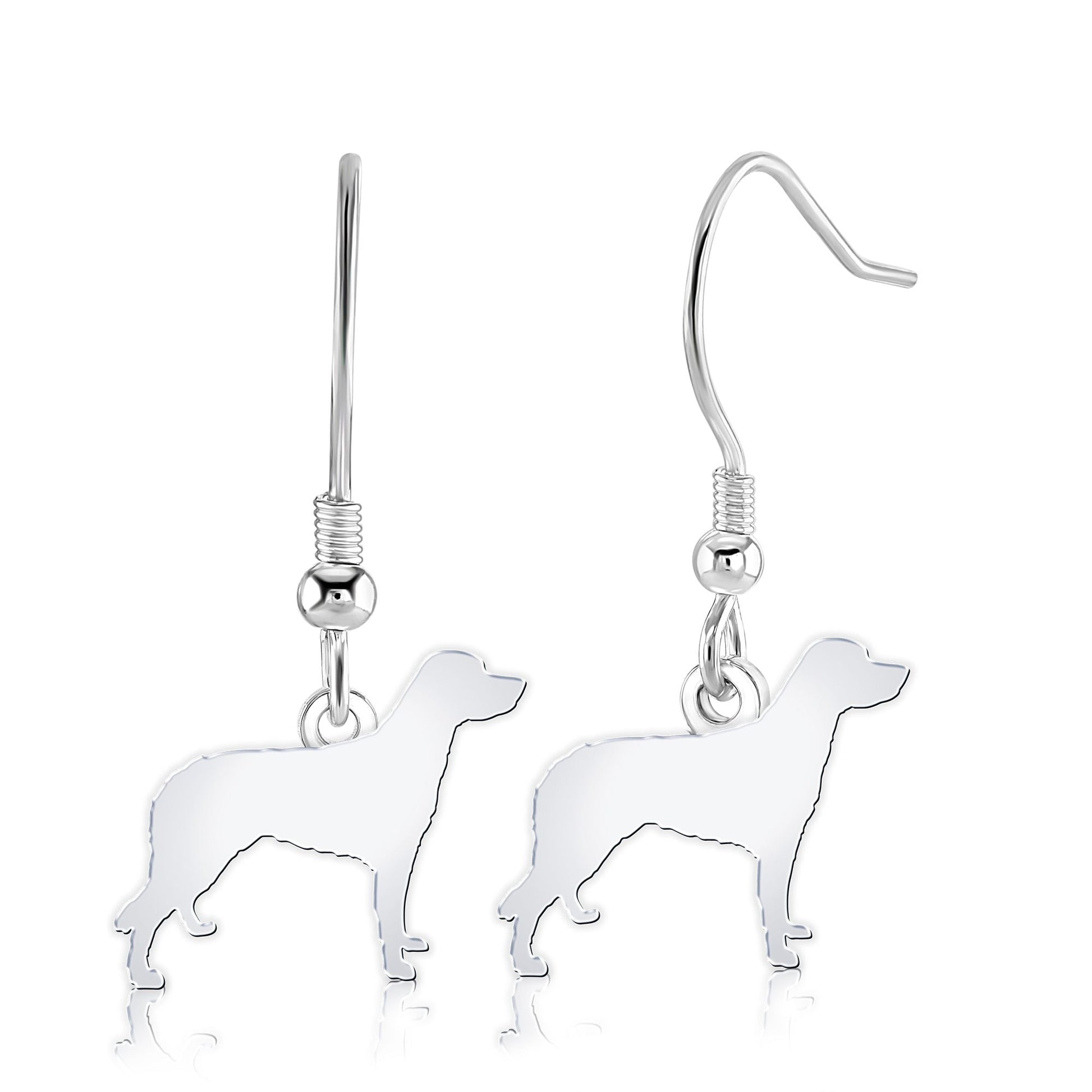 Large Munsterlander Silhouette Silver Earrings - MYLEE London