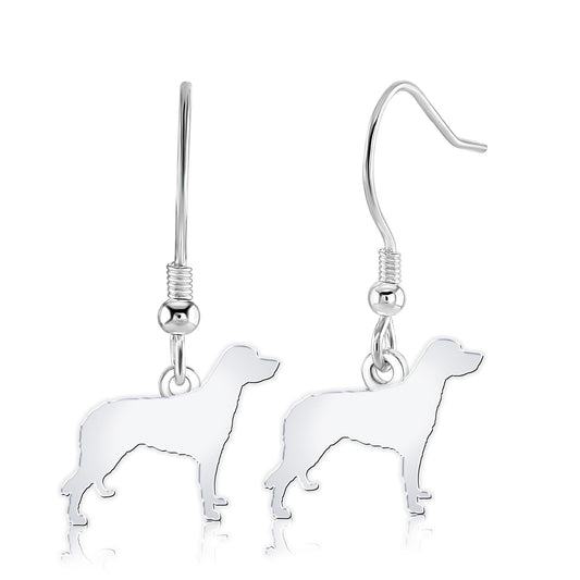 Large Munsterlander Silhouette Silver Earrings - MYLEE London