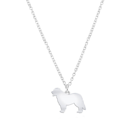 Leonberger Silhouette Silver Necklace - Personalised - MYLEE London