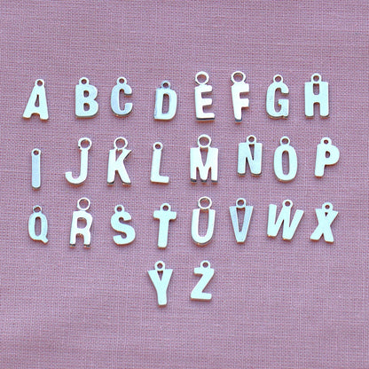 Letter Initial Charm on Silver Necklace - MYLEE London