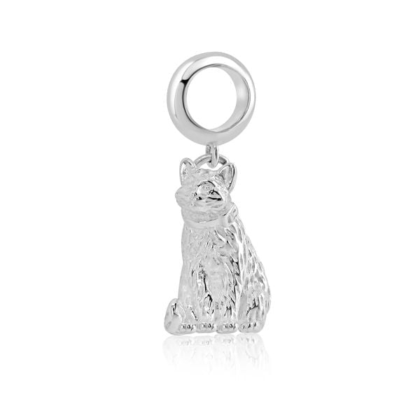 Long - Haired Cat Silver Charm - MYLEE London