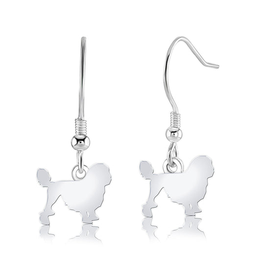 Lowchen Silhouette Silver Earrings - MYLEE London