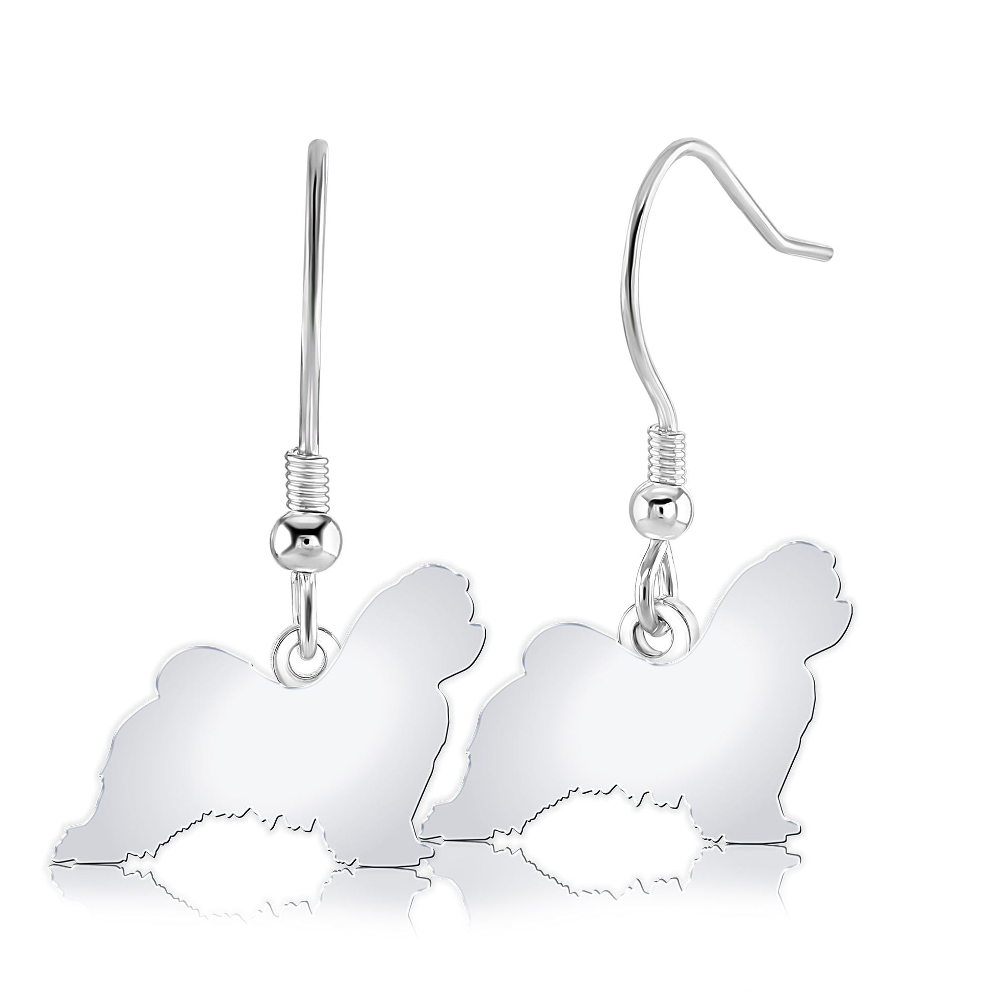 Maltese Silhouette Silver Earrings - MYLEE London