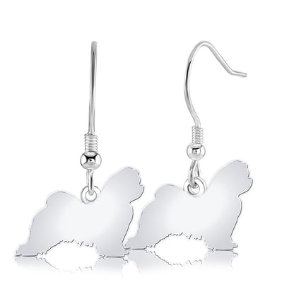 Maltese Silhouette Silver Earrings - MYLEE London