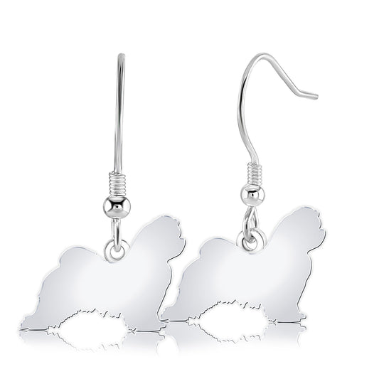 Maltese Silhouette Silver Earrings - MYLEE London