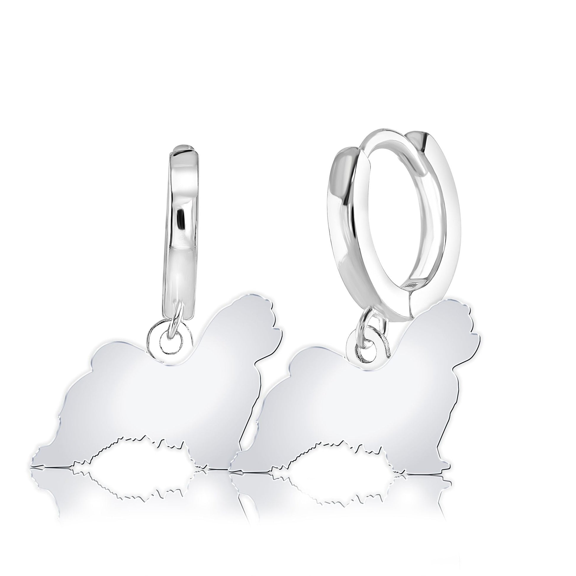 Maltese Silhouette Silver Earrings - MYLEE London