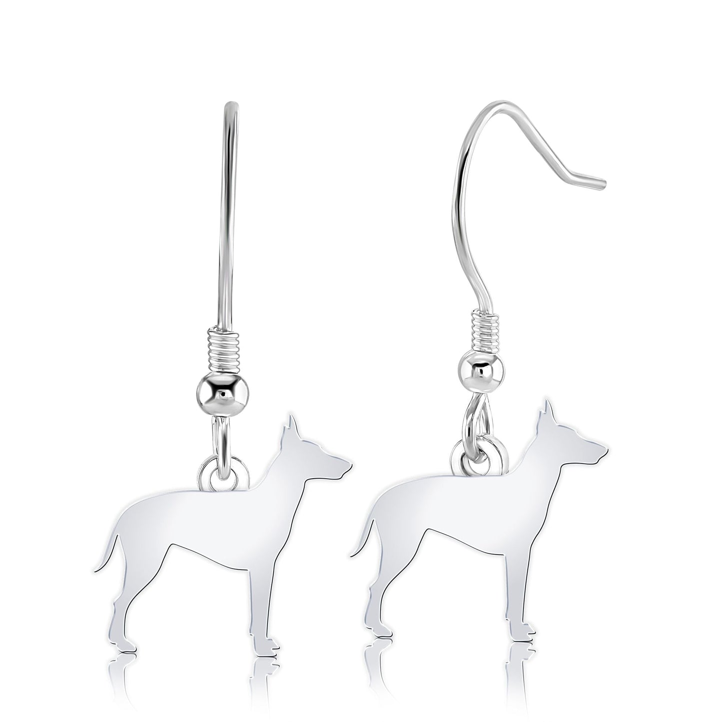 Manchester Terrier Silhouette Silver Earrings - MYLEE London