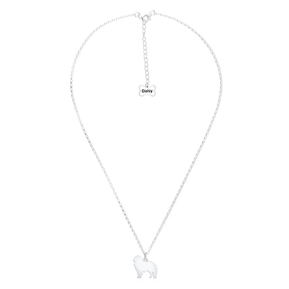 Maremma Sheepdog Silhouette Silver Necklace - Personalised - MYLEE London