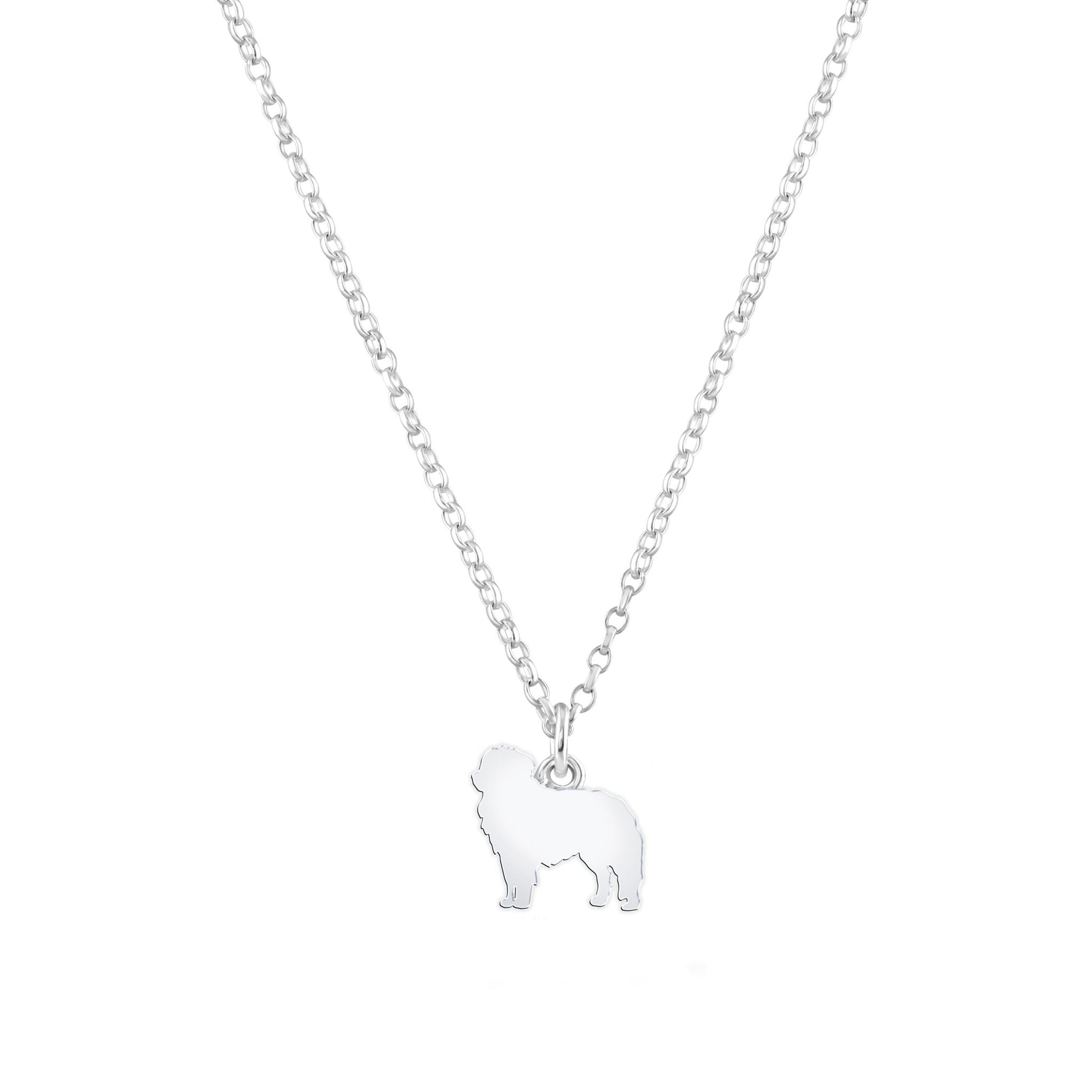Maremma Sheepdog Silhouette Silver Necklace - Personalised - MYLEE London