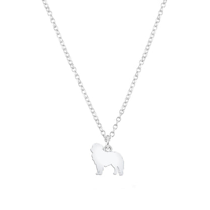 Maremma Sheepdog Silhouette Silver Necklace - Personalised - MYLEE London