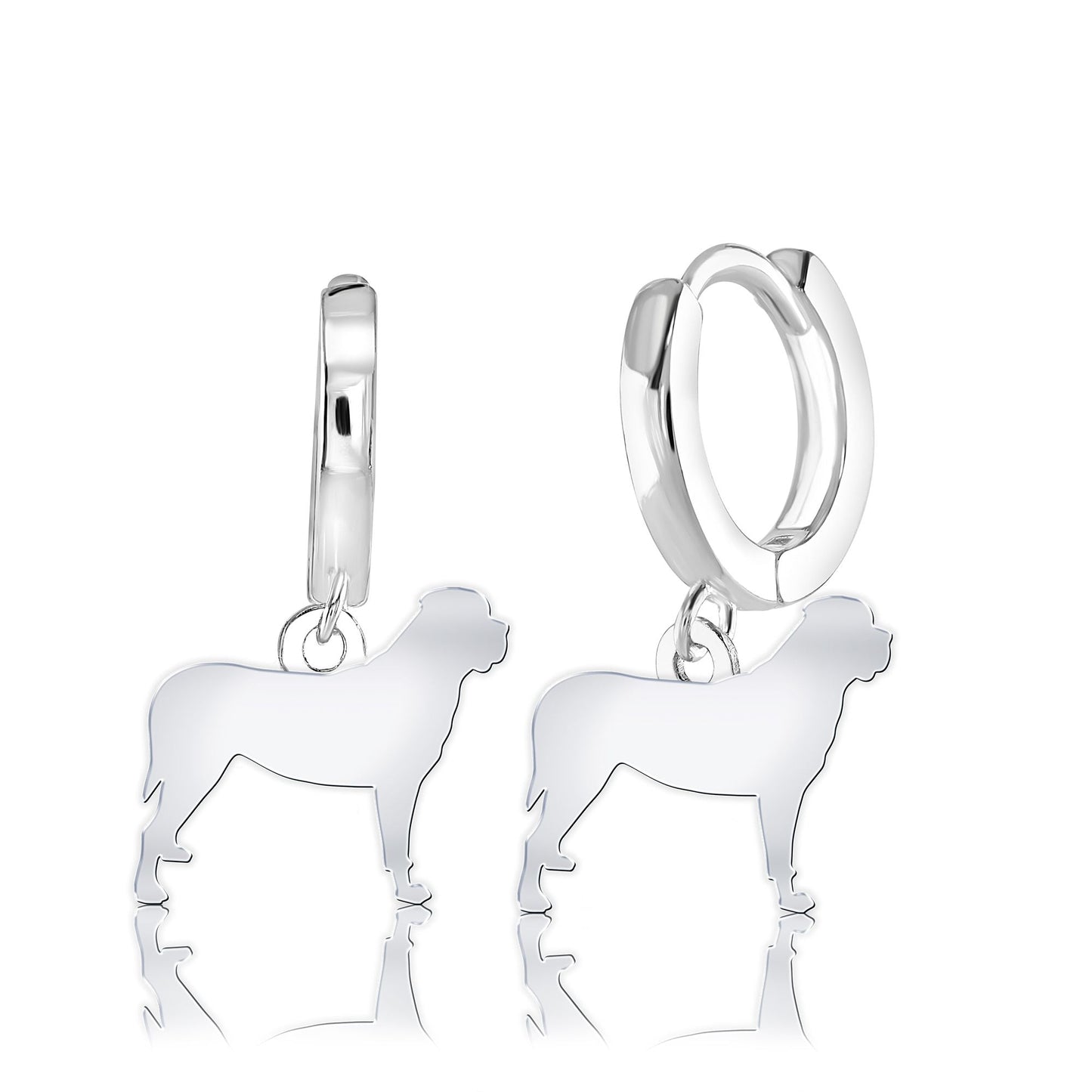 Mastiff Silhouette Silver Earrings - MYLEE London