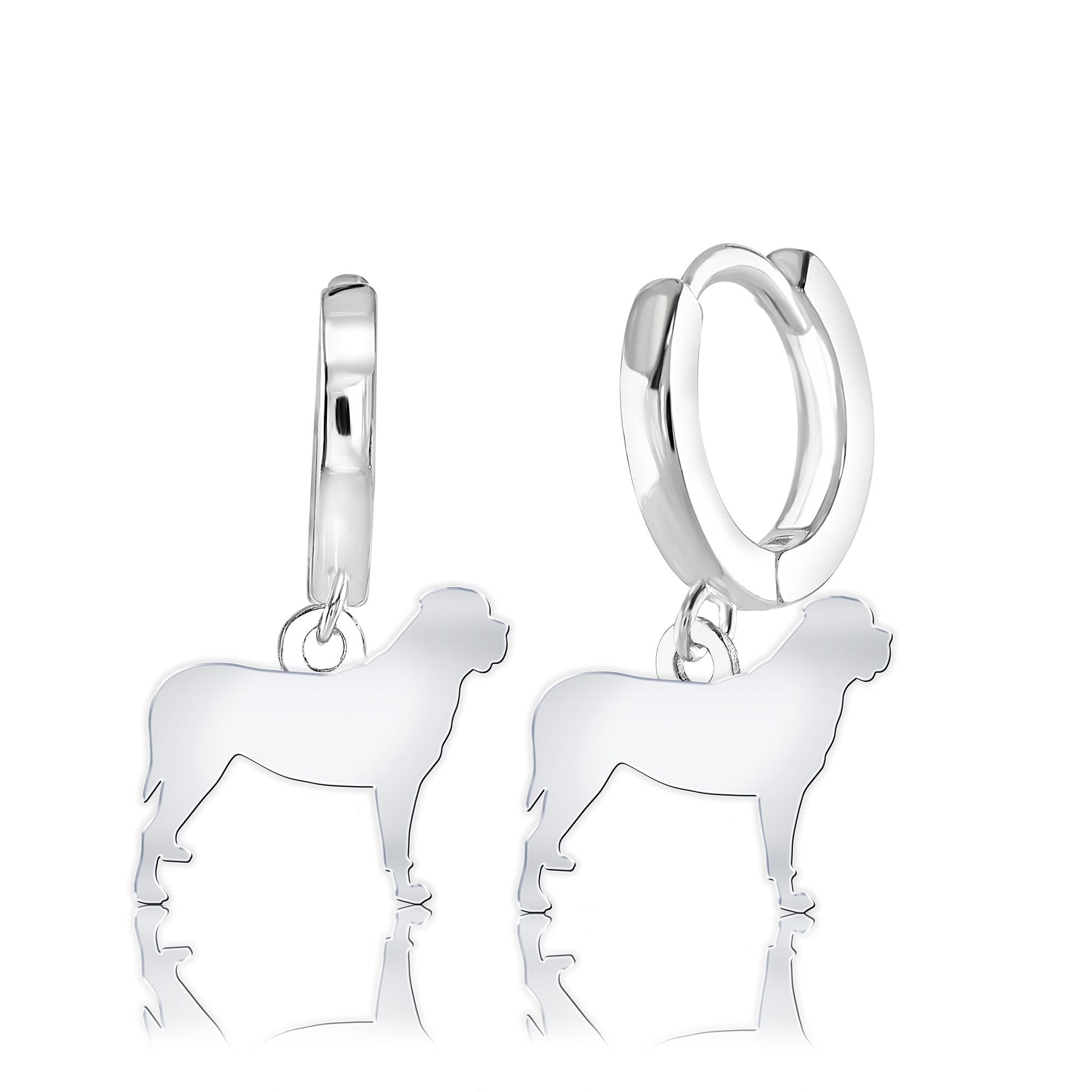 Mastiff Silhouette Silver Earrings - MYLEE London