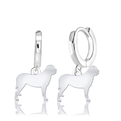 Mastiff Silhouette Silver Earrings - MYLEE London