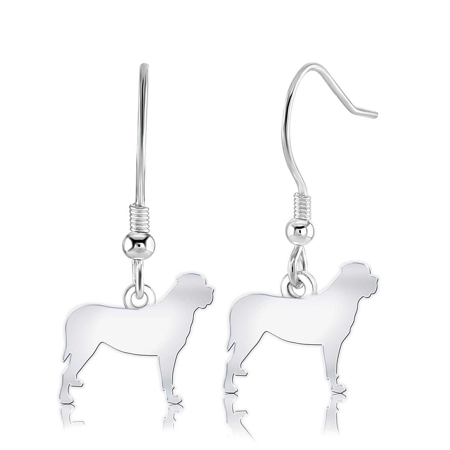 Mastiff Silhouette Silver Earrings - MYLEE London