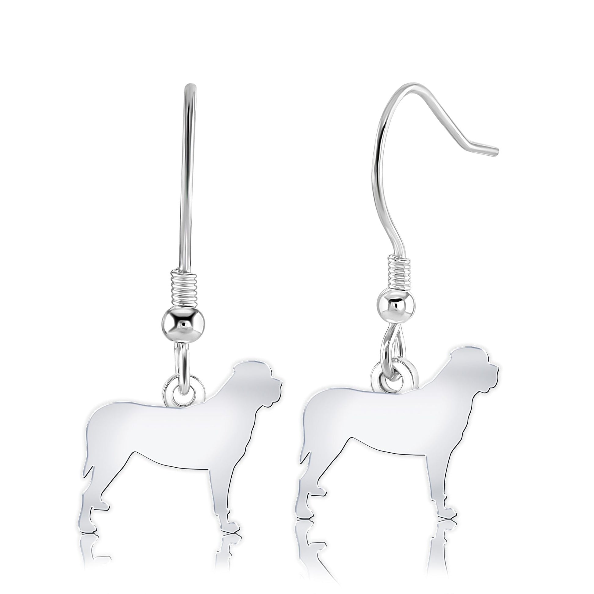 Mastiff Silhouette Silver Earrings - MYLEE London