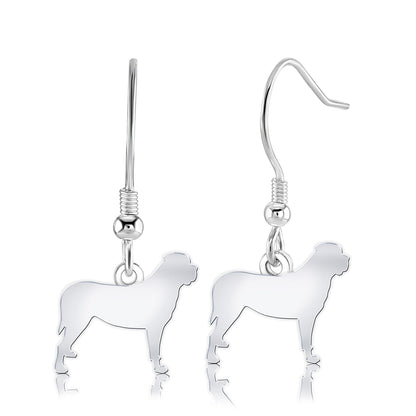 Mastiff Silhouette Silver Earrings - MYLEE London