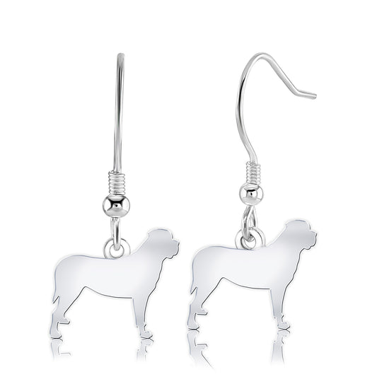 Mastiff Silhouette Silver Earrings - MYLEE London